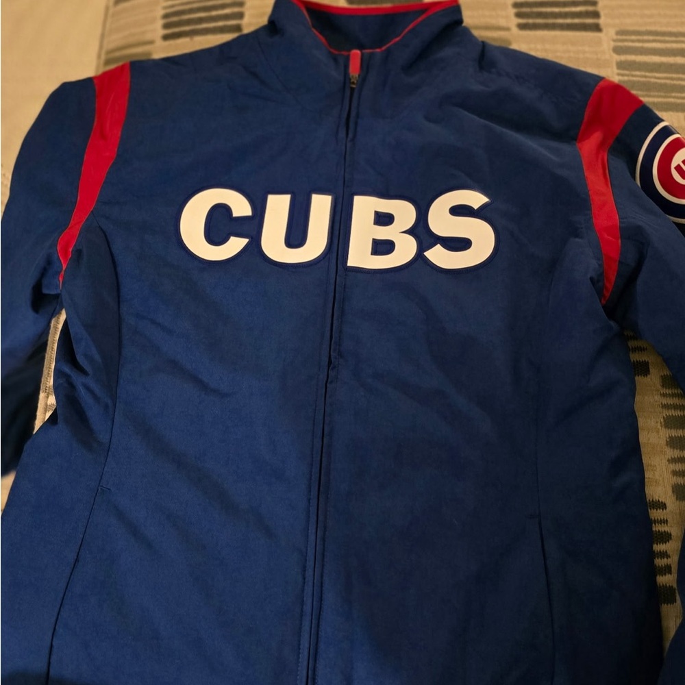 Chicago Cubs Majestic Blue Jacket with Red Accents